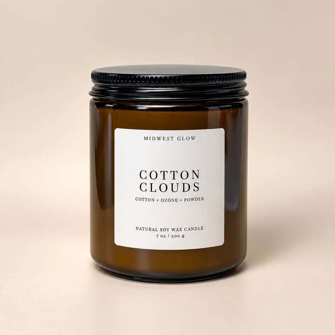 Cotton Clouds - Cotton, Powder and Ozone Scented Soy Candle