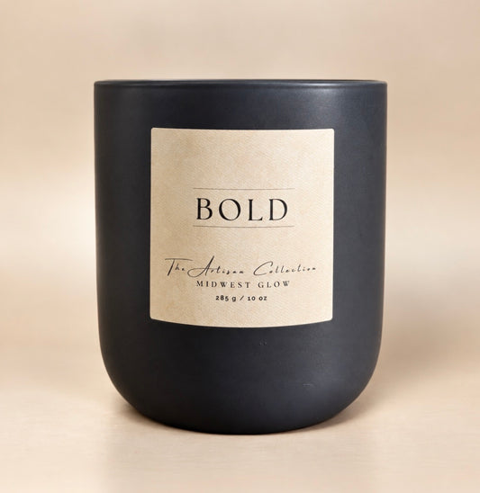 Bold - Bergamot, Amber, Driftwood Relaxing Wood Wick Candle