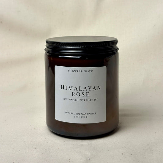 Himalayan Rose - Rose water, Ivy and Pink Salt Scented Soy Candle