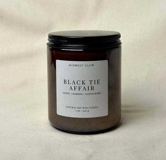 Black Tie Affair - Bamboo And Sandalwood Masculine Scented Soy Candle