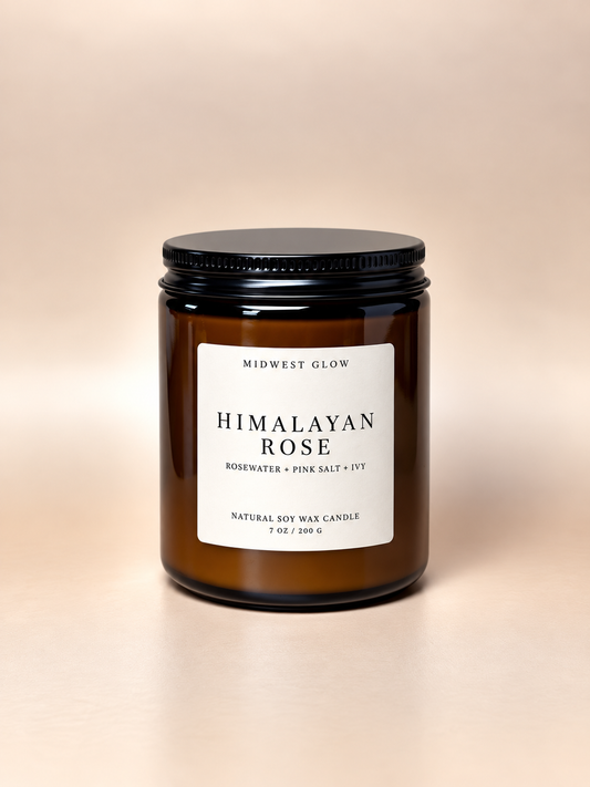 Himalayan Rose - Rose water, Ivy and Pink Salt Scented Soy Candle