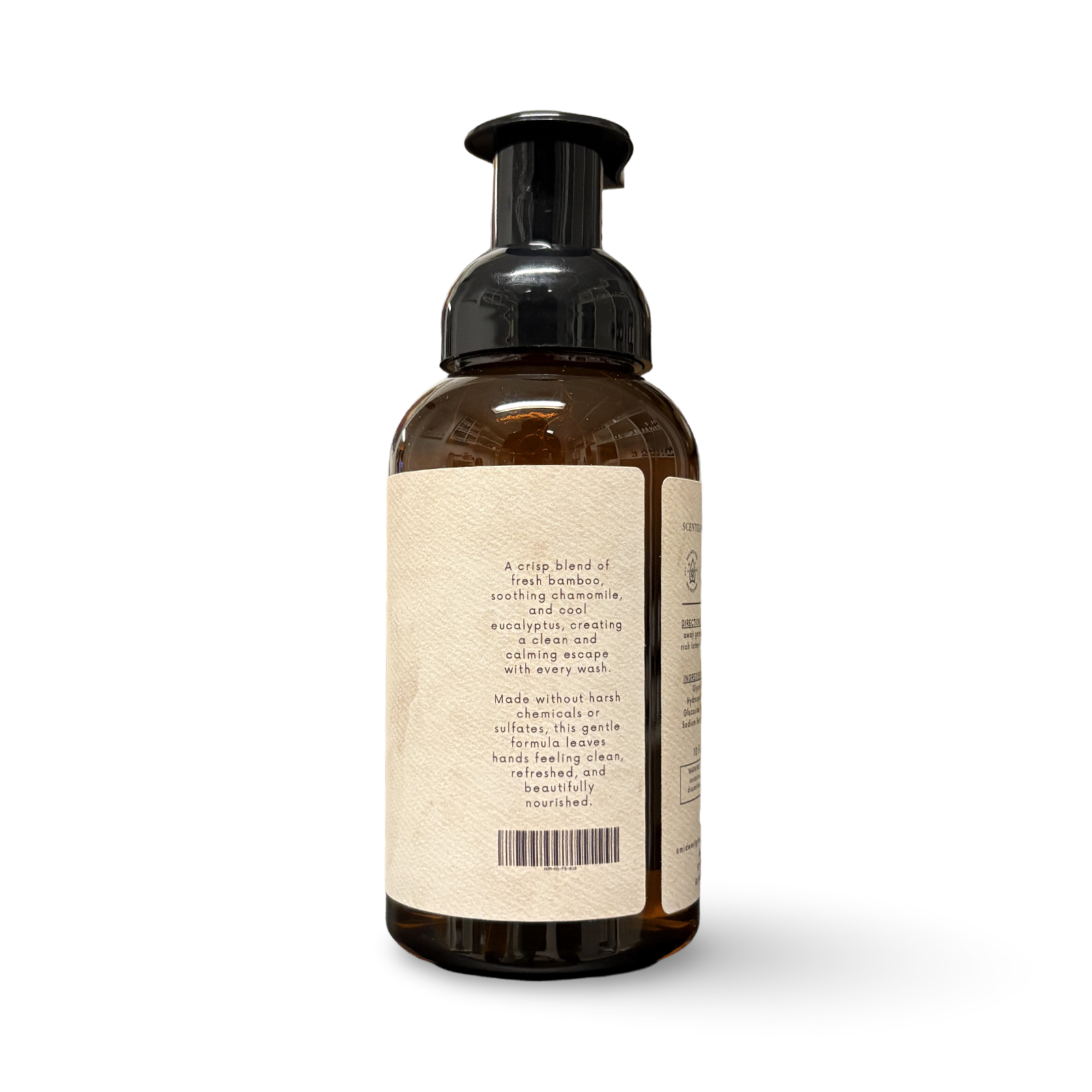 Brown bottle with a label on a white background