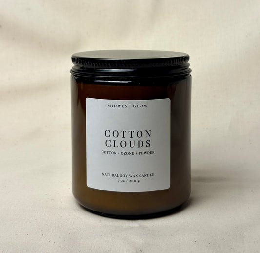 Cotton Clouds - Cotton, Powder and Ozone Scented Soy Candle