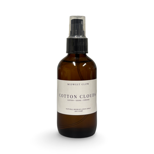 Amber glass bottle with a label on a white background