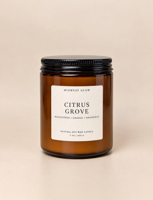 Citrus Grove - Mangosteen, Orange and Grapefruit Scented Soy Candle