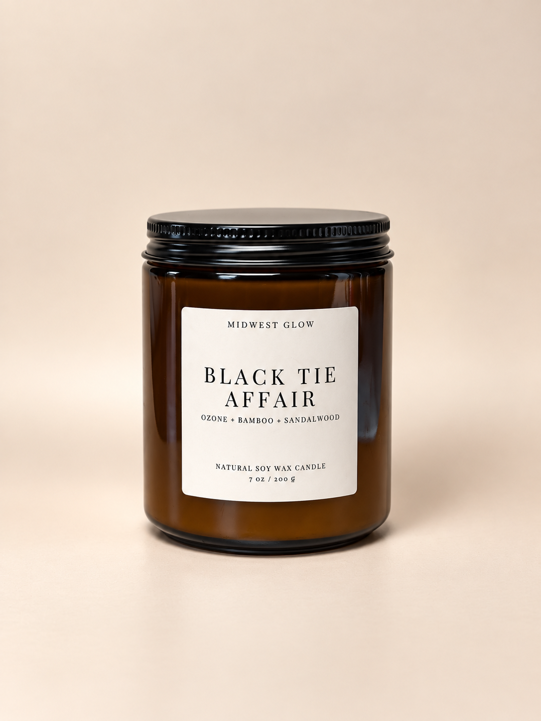 Black Tie Affair - Bamboo And Sandalwood Masculine Scented Soy Candle