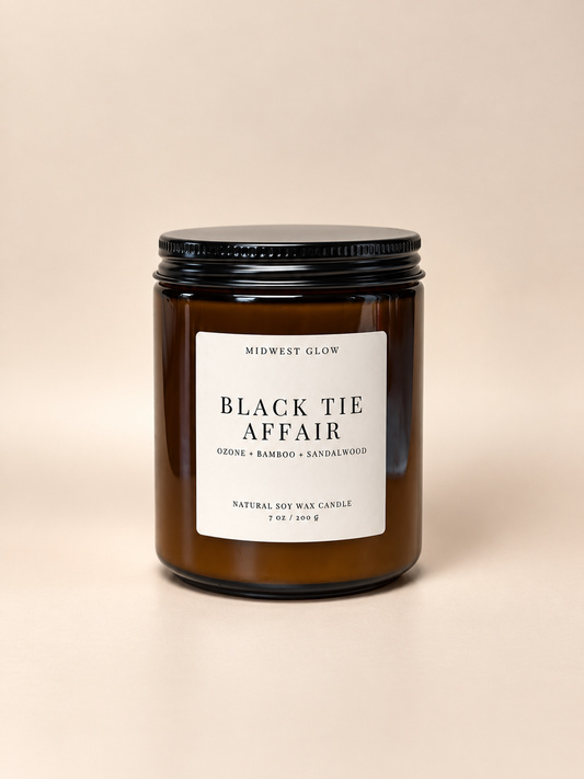 Black Tie Affair - Bamboo And Sandalwood Masculine Scented Soy Candle