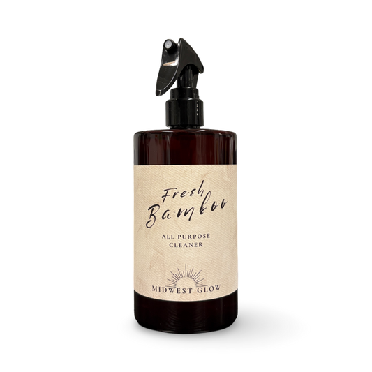 All-purpose cleaner bottle labeled 'Fresh Bamboo' by 'Midwest Glow' on a white background