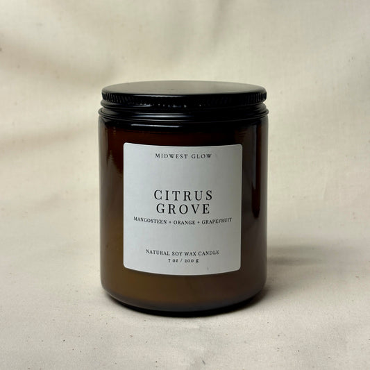 Citrus Grove - Mangosteen, Orange and Grapefruit Scented Soy Candle