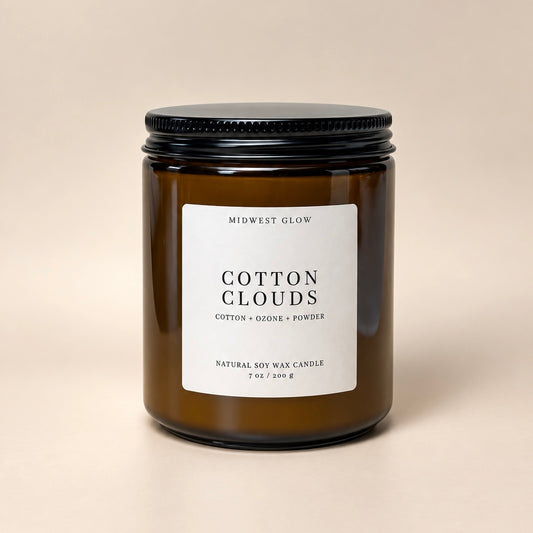 Cotton Clouds - Cotton, Powder and Ozone Scented Soy Candle