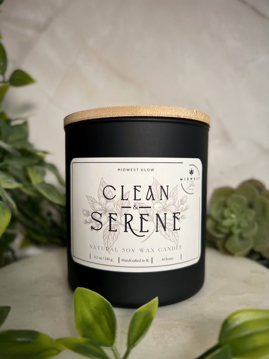 NEW Clean And Serene Natural Soy Candle  By Midwest Glow